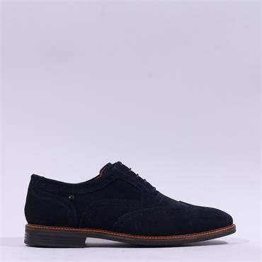 Base London Clarence Wingtip Shoe - Navy Suede